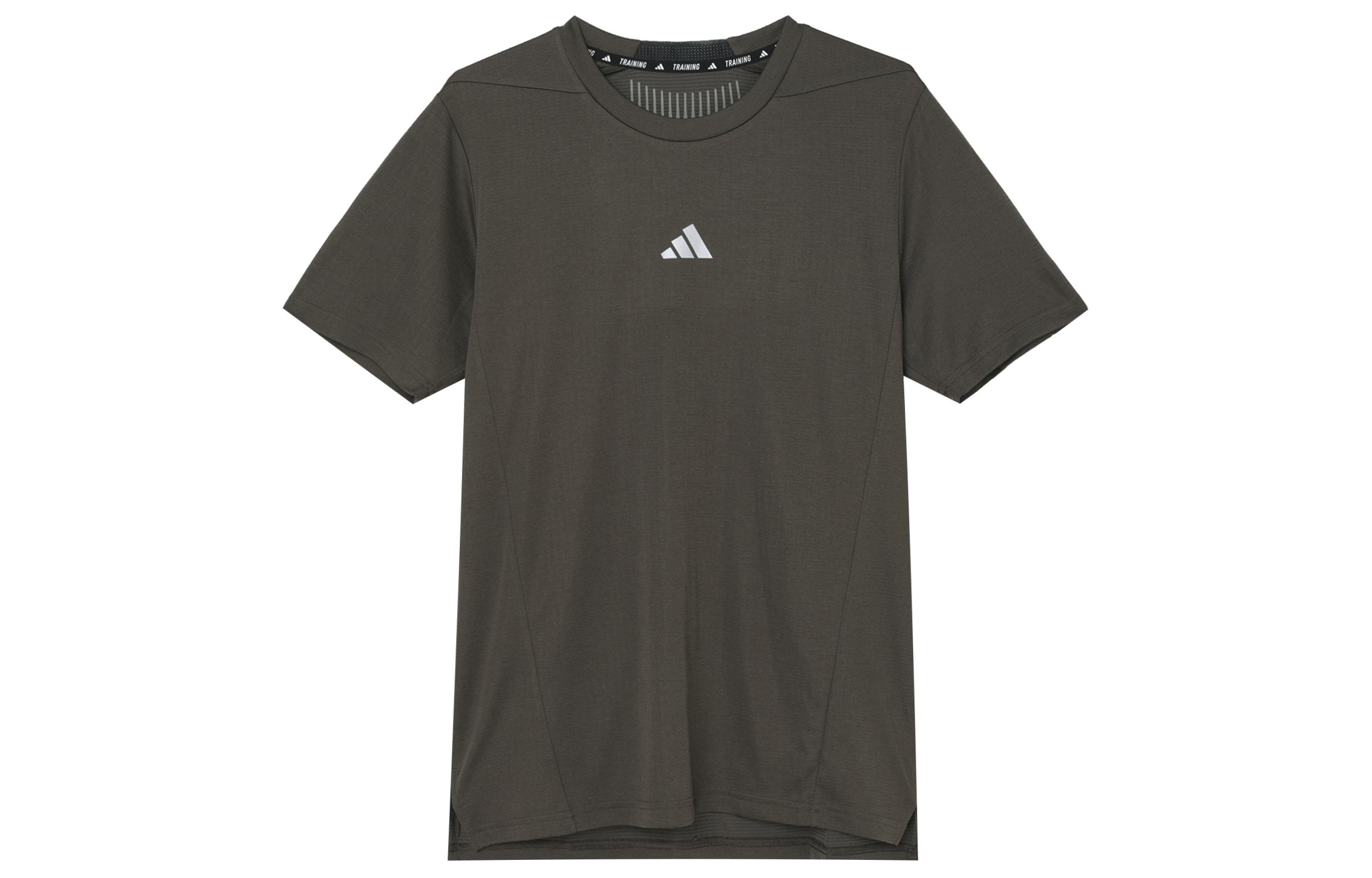Adidas T Shirts Men s Brown Crew Neck Moderate Straight Fit IX9126 M