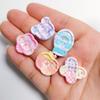100pcs Kawaii Print Button Resin Charms Cute Flower Bear Cabochons for Scrapbooking