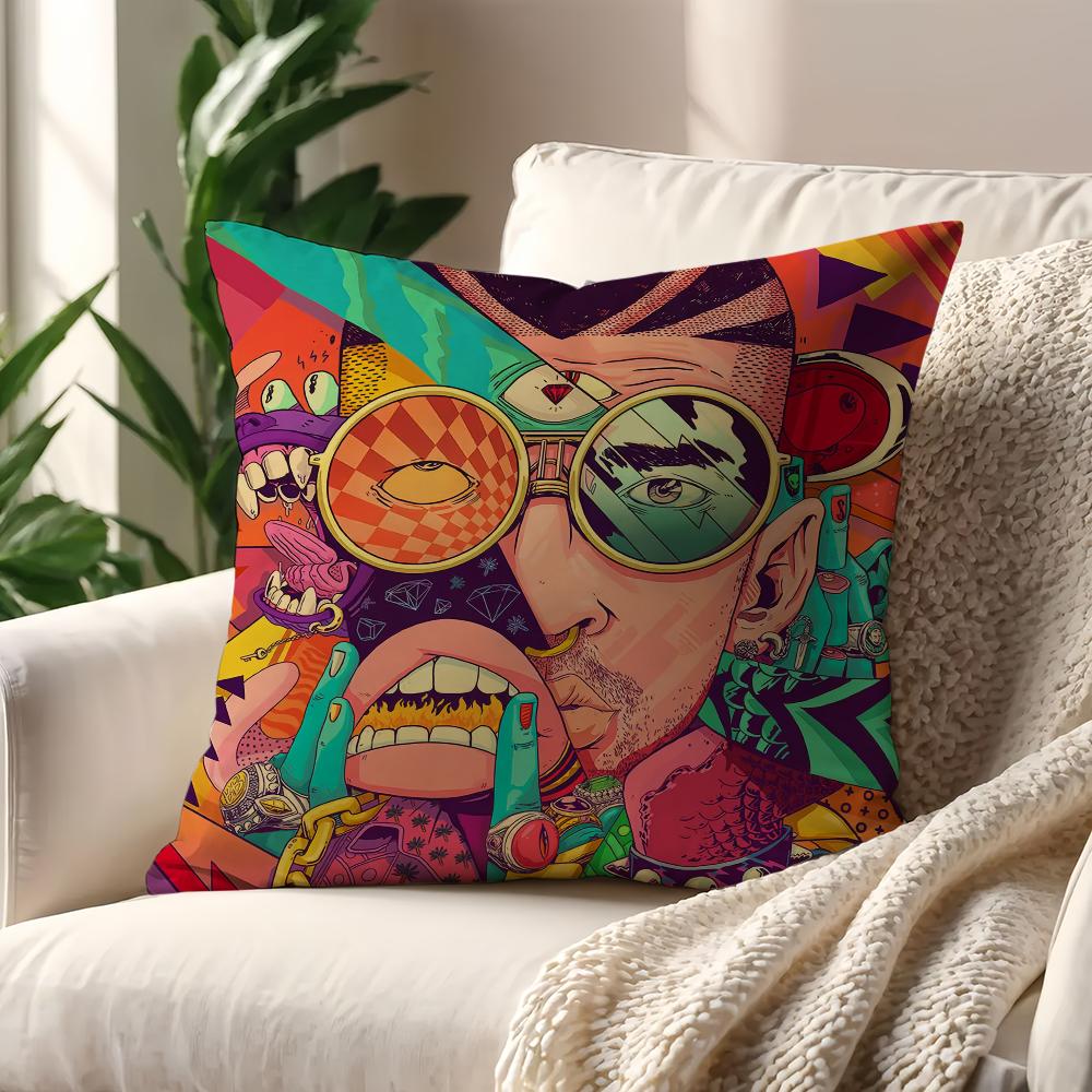 Rapper B-Bad Music B-Bunny cushion cover Pillow Cover Decoration Room Home Sofa living Office Car Nordic Simplicity