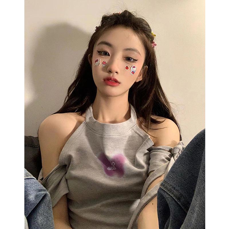 

Spicy Korean Off-Shoulder Lace-Up Halter Top - Chic Spring/Summer Arrival XL [Recommended 105-120 lbs]