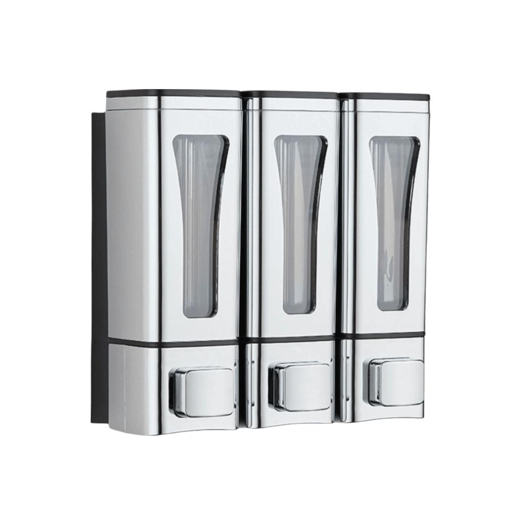 Large Capacity Wall-Mount Soap Dispenser 3 Head Multi Chamber Multi-Head Soap Dispenser Drip Type Refillable
