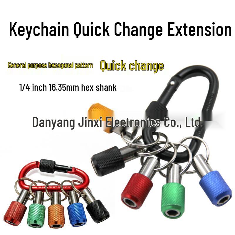 5-Piece Colorful Carabiner Socket 1/4" Hex Shank Extension Rod Set with Quick Release