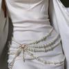 Y2K Pearl Waist Chain All-match Beadeds Body Chain Unique Multilayer Body Chain  Dress