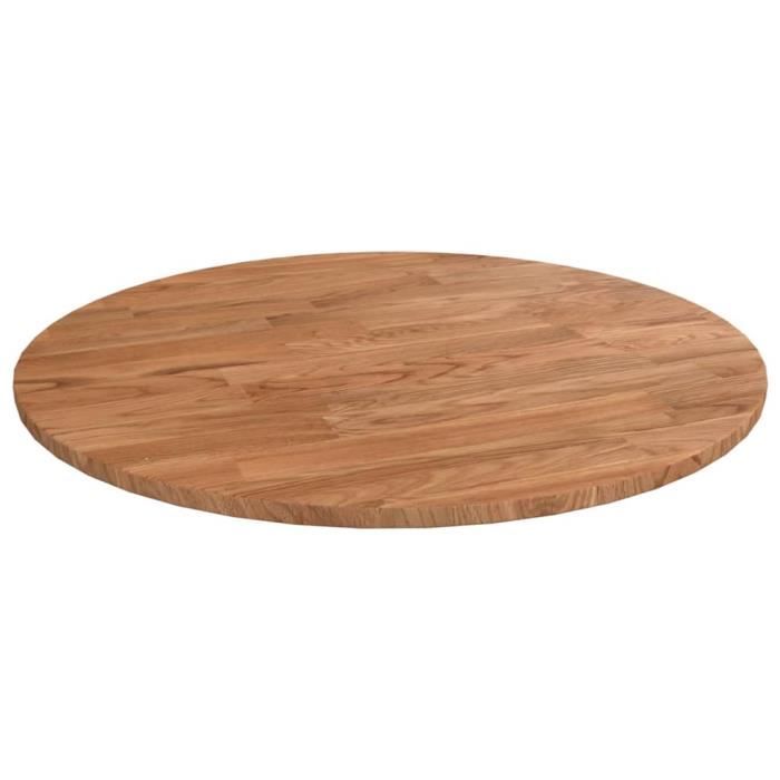 342959 vidaXL Dessus de table rond Marron clair Ø40x1,5 cm Bois chêne traité