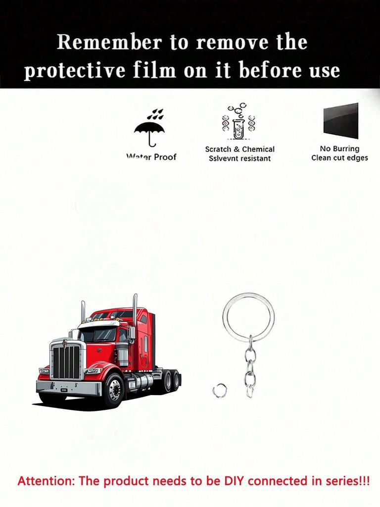 1 Piece of Truck Pattern Multifunctional Keychain DIY Backpack Hanging Decoration Can Be Used for Car Decoration