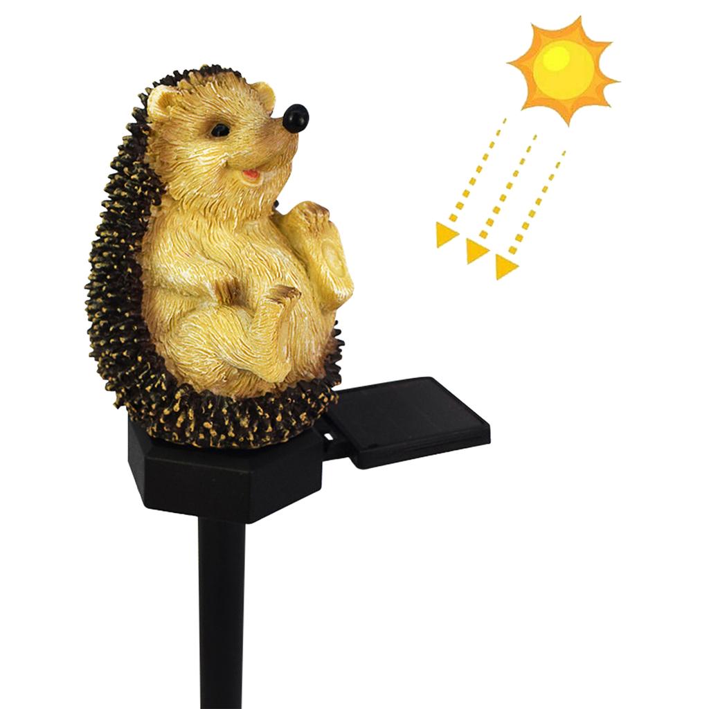 Garden Light Ornaments Hedgehog Shaped Solar Light Stakes Waterproof Animal Figurine Solar Lamp Stakes For Garden Yard Lawn