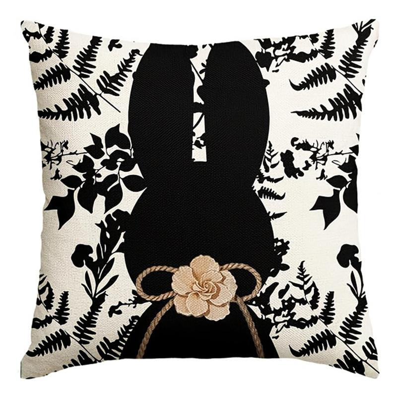 Новый набор декоративных подушек с пасхальным кроликом наволочка для диванной подушки с принтом имитирующим вышивку 4545cm-1pcs 699₽