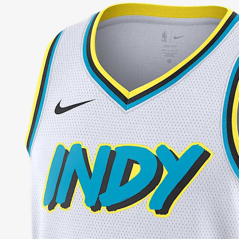 Nike X NBA Dri-Fit Pacers Haliburton 24-25 City Edition SW Logo Pullover Letter Basketball Jersey Unisex Jersey White FQ4344-101