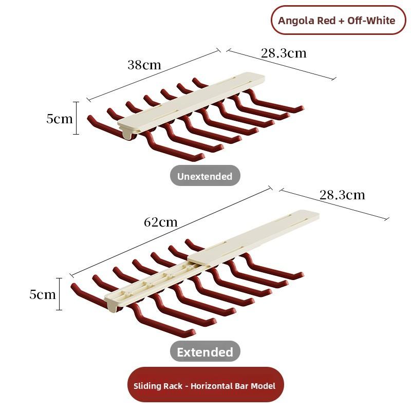 Multi-Functional Expandable Sliding Rail Underwear Hanger No Drilling Required Strap Storage Ra Wardrobe Hanging Rod Hat St...