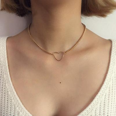 Náhrdelníky LUXY MOON duté srdce s dutým srdcem pro dívku ženy Statement Náhrdelník s ozdobným přívěskem srdce