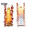 Realistic Fabric Ghost Light Up Hanging Swinging Halloween Decoration with Remote Control, Large White Spooky Outdoor Yard Decor Ornament Maple Leaves