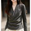 Chic Slimming V-Neck Women's T-Shirt - Autumn/Winter 2025 Collection