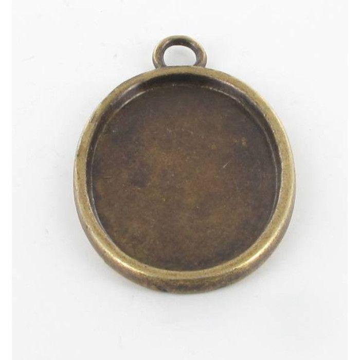 Médaillon en métal ovale Grand modèle Bronze