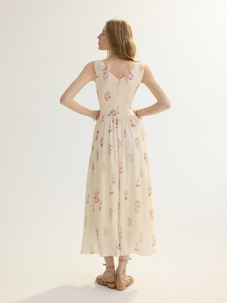 Sinseuden Rosebud Sleeveless Long Dress