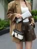2025 Women's Genuine Leather and Canvas Handbag - Fashionable and Simple Lunch Box Bag