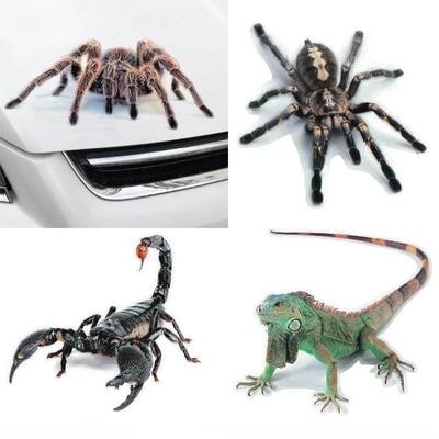 Cooler 3D-Wandaufkleber mit Tieren, Spinne, Gecko, Skorpionen, Vinyl-Wandaufkleber für Zuhause, Auto, Motorrad, Abdeckung, Kratzer, Dekor