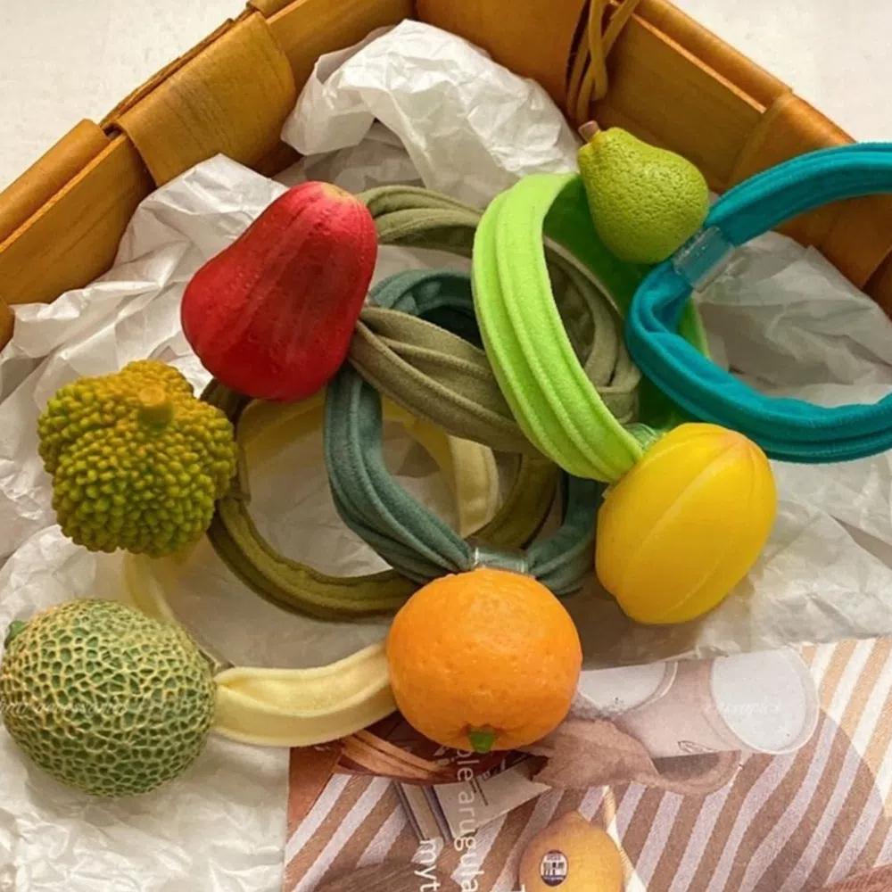 Hair Tie Fruit Hair Rope Cute Hair Ring Colorful Hair Scrunchies Elastic Rubber Band  Kids
