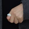 Elegant Blue Oval Open Adjustable Ring - Women's Versatile Light Luxury Style, Trendy Index Finger Ring
