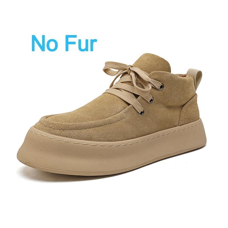 Fashion 2025 New European And American Thick Sole Men Leisure Leather Shoes Round Toe Lace Up Outdoor Shoes Genuine Leather Oxford Shoes