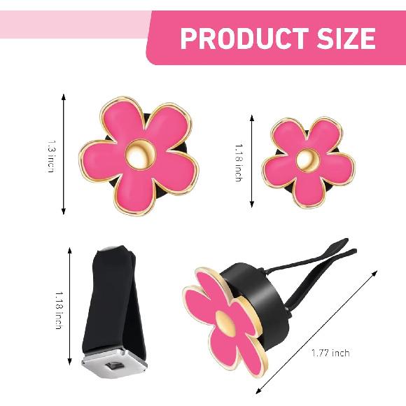 6 PCS Cute Daisy Flower Air Vent Clips, Mini Flower Car Air Conditioning Vent Clip, Cute Car Interior Dashboard Vents Decoration, Universal for Most