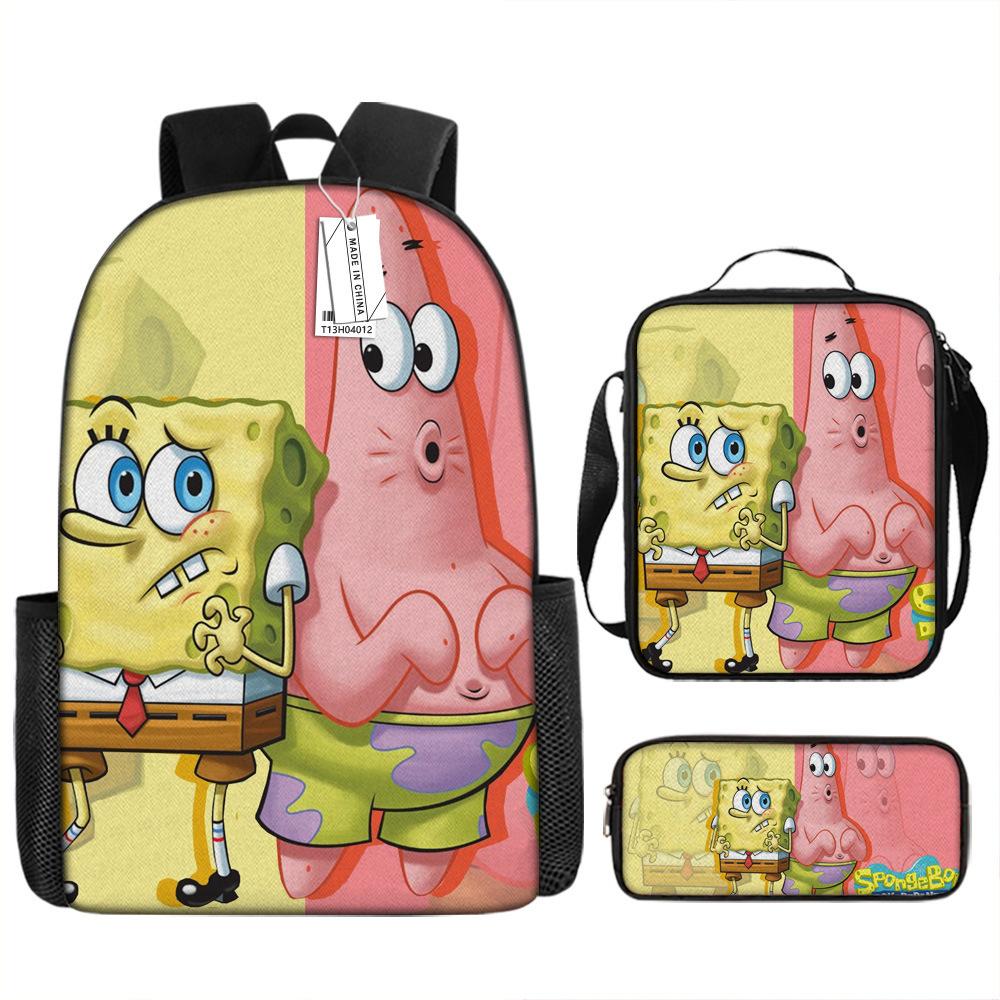 Spongebob Squarepants Children'S School Bag Male And Female Students Backpack Kindergarten Cute Cartoon Backpack Pencil Bag
