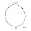 Bohemian Multi-color Stone Beaded Necklace with Stainless Steel Pendant