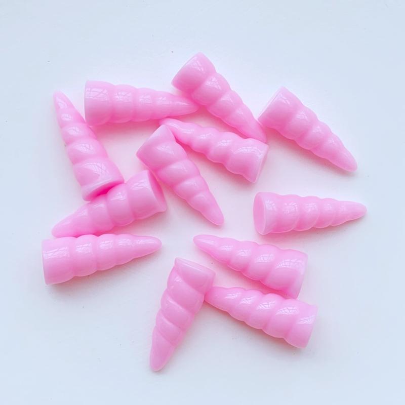 

20Pcs New Cute Mini 10*25mm Unicorn Horn Flat Back Resin Cabochons Scrapbooking DIY Jewelry Craft Decoration Accessorie