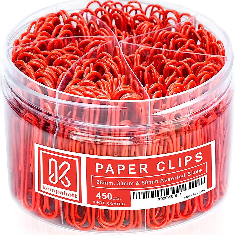 Colorful Large Paperclips & Binder Clips: Nickel-Plated Silver Office Stationery for Bookmarks and Test Papers.