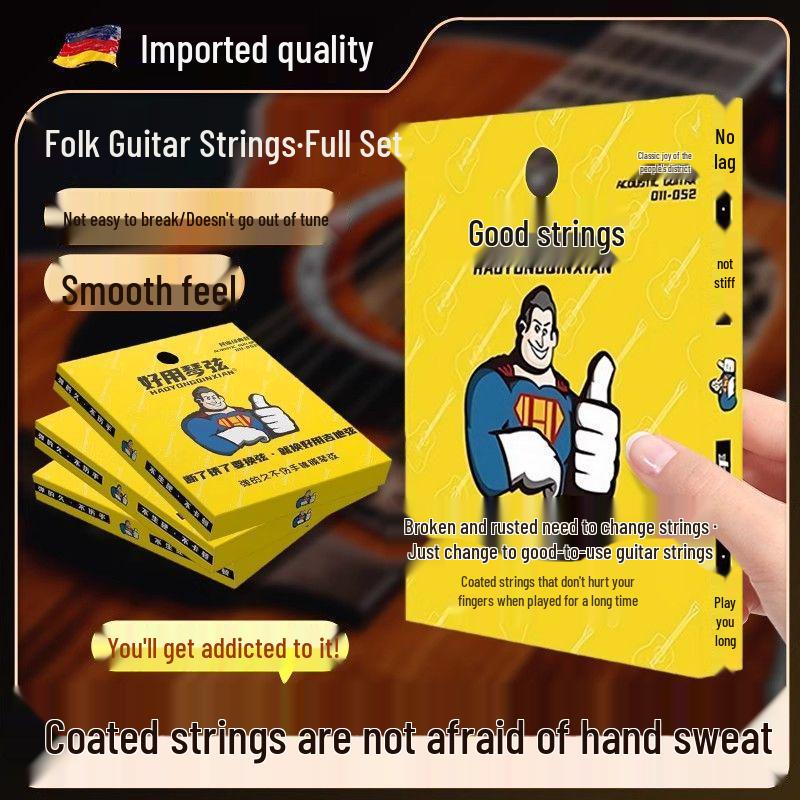 

Струни для акустичної гітари (повний комплект) - Червона мідь, легке покриття, для початківців Beginner 011-052 Phosphor Bronze Coated