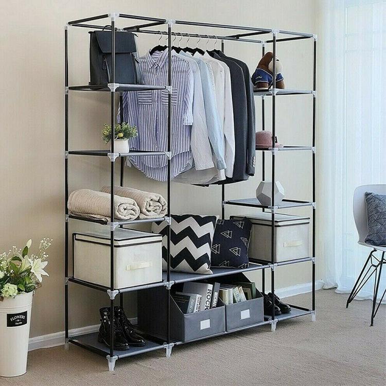 Multi-Layer 10-Grid Portable Non-Woven Fabric Wardrobe