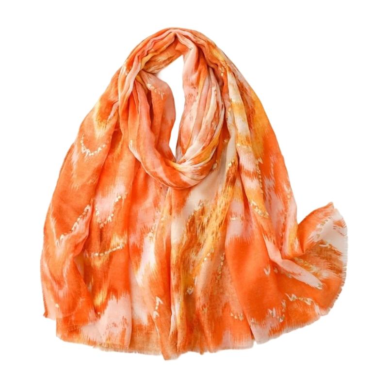 Large Scarf Silk Feeling Color Blending for Women Multifunctional Head Scarf Unisex Hijab Neck Scarves Daily Wear