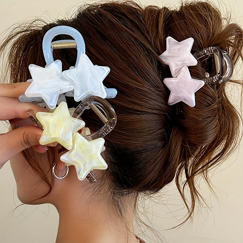 1PC Headwear Sweet Jewelry Playful Star Shape Cute Accessories Fashion Candy Colors Gift Hairpin Hair Ties Multi-Color