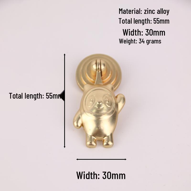 Gold Chinese Style Hidden Ring Handle - Brushed Copper Wardrobe Zinc Alloy