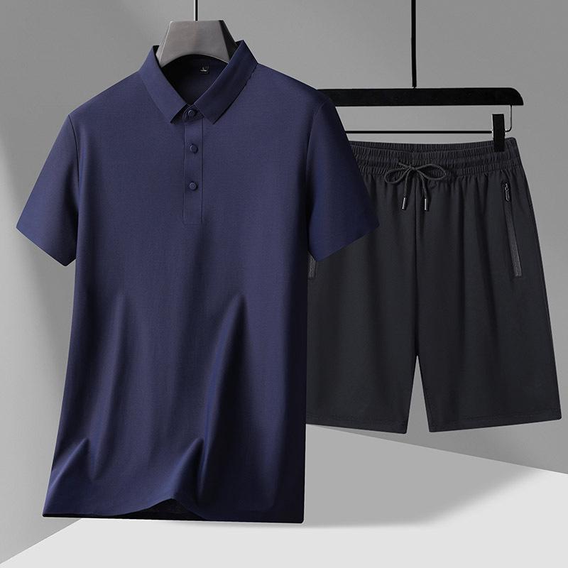 2026 New Summer Men's Polo and Five-Point Shorts Set for Middle-Aged & Elderly