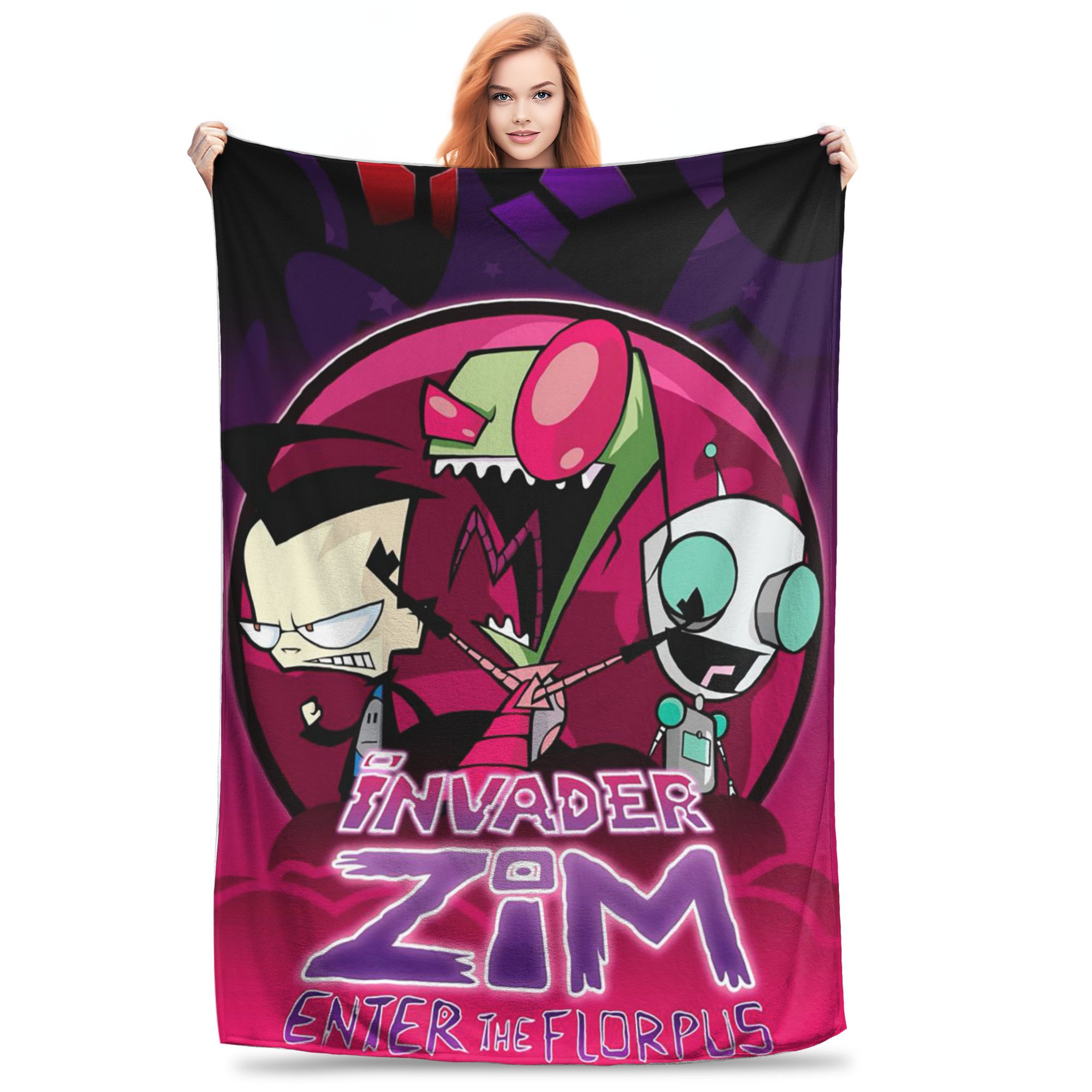

Invader Zim Gir Blankets Warm Flannel Sofa Throw Blanket for Home Bedroom Outdoor Throws Bedspread Quilt 80x120cm