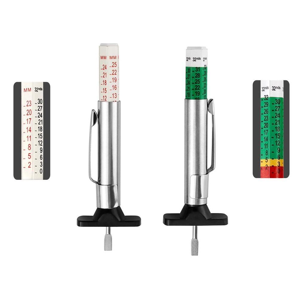 Color-Coded Indicator Tire Tread Depth Gauge Tyre Measuring Tool