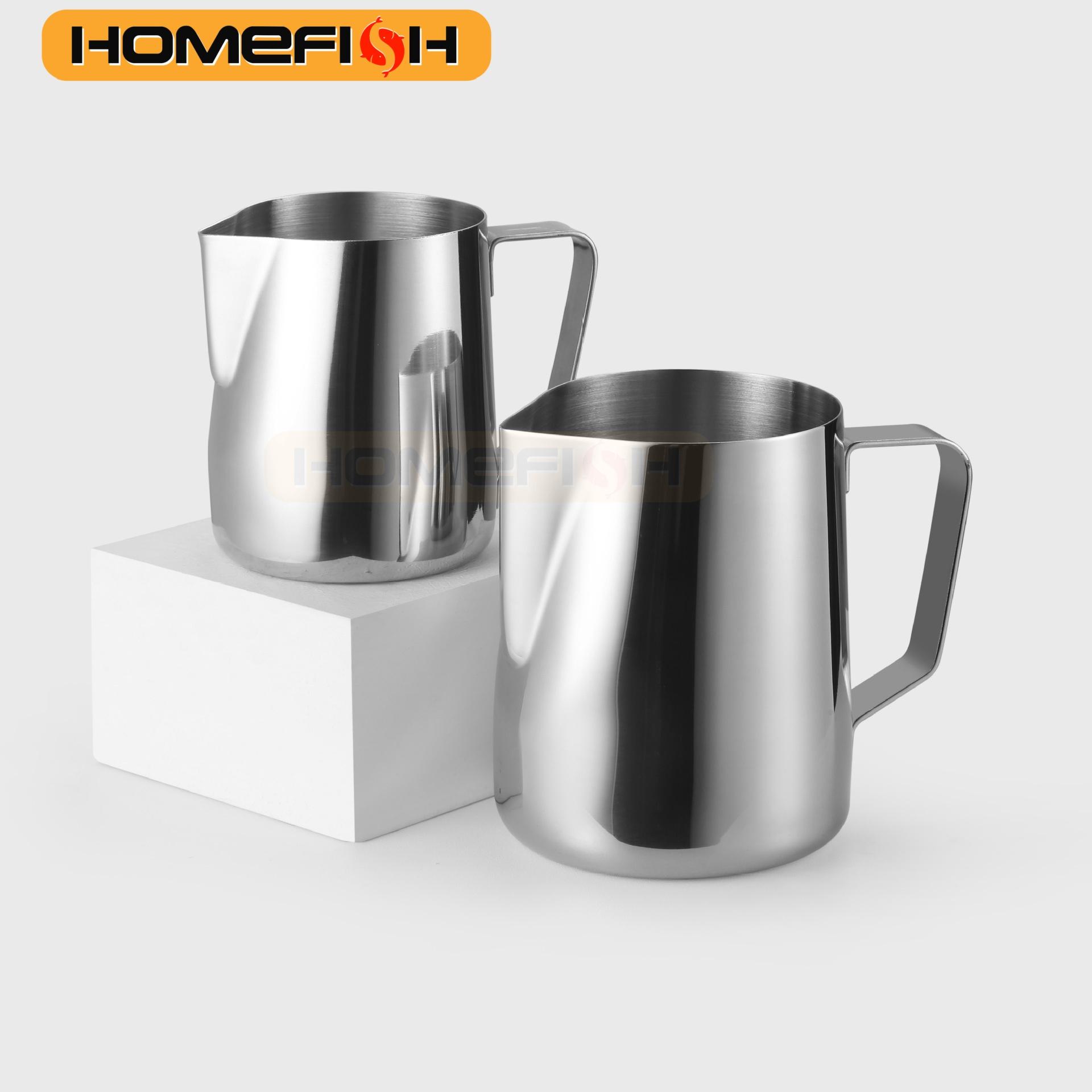

HOMEFISH 150/350/600ml Milk Jugs Fashion Stainless Steel Milk Craft Milk Frothing Pitcher Coffee Latte Frothing Art Jug Mug Cup 150ml