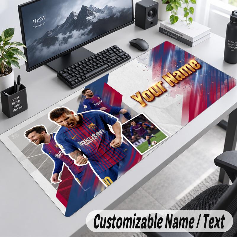 Lionel Messi Personalized Large Mouse Pad Custom Name Text Extended Desk Mat Gaming Mousepad