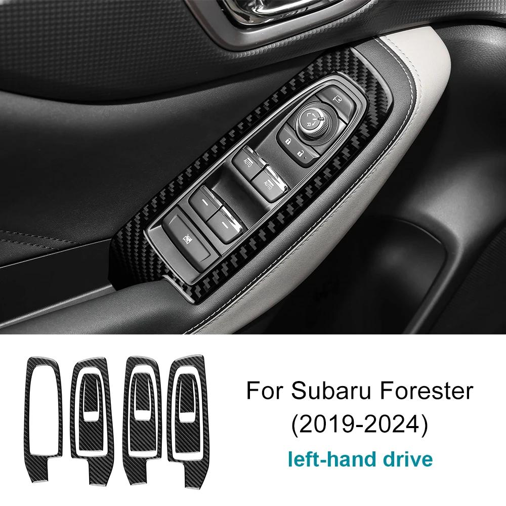 For Subaru Forester SK      2024 LHD RHD Real Soft Carbon Fiber Car Window Lift Button Panel Trim Sticker