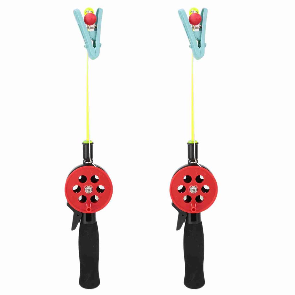 2Pcs Crab Fishing Rod Ice Fishing Pole with Shrimp Clamp Accessories Random Color