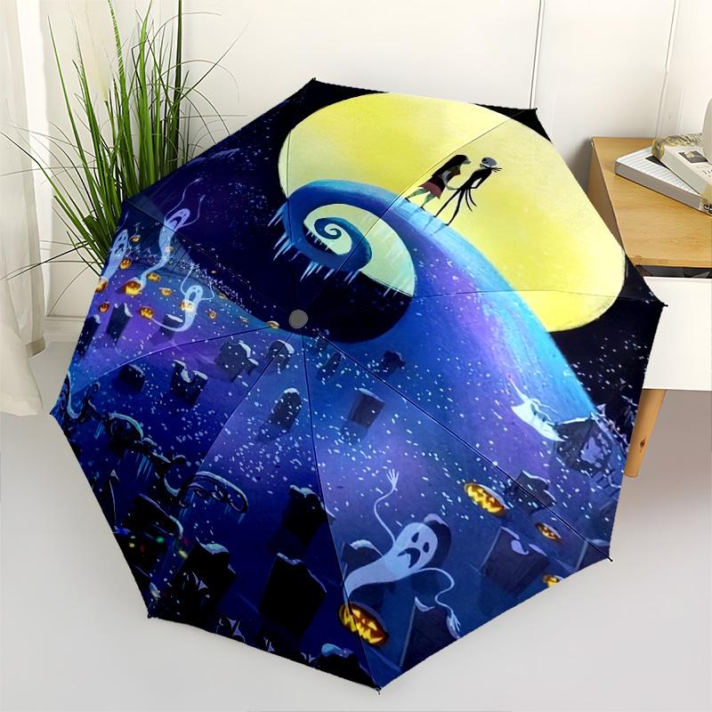 

Nightmare Before Christmas, Jack Skellington Themed Automatic Opening and Closing Umbrella, Brightly Colored 8-rib Portable Umbrella, Suitable for Men