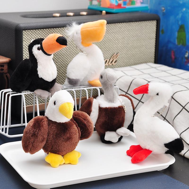 Animal Plush Toy Set With Swan Eagle Pelican Bird Decor For Kids Backpack Accessories