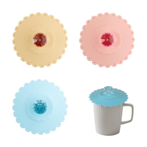 

Doyime Silicone Cup Covers (3-Pack) Diamond Paw Print Mug Lids, Dustproof, Heat-Resistant, Airtight, Keeps Cups Hot or Cold, Reusable for Water, Coffe