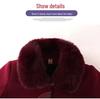 Chinese Style Winter Fur Collar Coat for Elderly Women - Thick Cotton Velvet Jacket