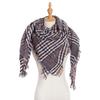 European-American Bouclé Yarn Plaid Triangle Shawl Scarf - Spring Autumn Winter Neck Warmer