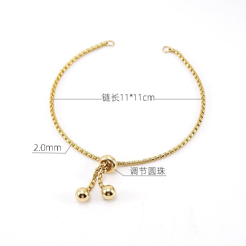 

Прямая поставка регулируемый браслет из титановой стали для женщин 18-каратная нержавеющая сталь квадратная цепочка с жемчугом готовая цепочка 18K золотой