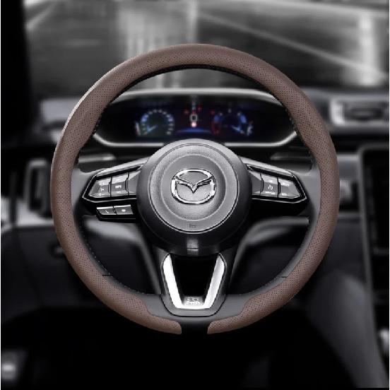 8DNappa leather Car Steering Wheel Cover For Mazda CX-30 CX30 2024 Non-Slip Washable Auto Accessories