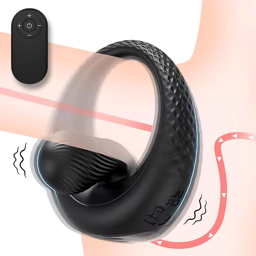 Vibrating Cock Ring with 360° Adjustable Beads Clitoral Stimulator,Penis Ring Vibrator Soft Material 8 Vibrations Penis Ring Adult Sex Toys