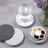 Boho Coasters for Drinks, Cute Woven Coasters 4.13in/10.5cm Minimalist Coaster Set of 4 for Coffee Cups Desk Kitchen Decor Tabletop as House Warming