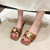Fashion 2024 New Fashion Women's Slippers, Breathable and Comfortable PU Slides with Thick Non-Slip Outsole